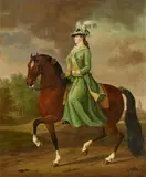 Tethard Philipp Christian Haag, Princess Friederike Sophie Wilhelmine of Prussia on Horseback, Oil on canvas (relined)