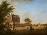 Johannes Janson, The former Zwanenburg municipal building in Halfweg, Oil on panel