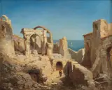 Heinrich Reder, Ruined City in the Mediterranean, Oil on canvas