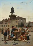 Adolf Echtler, Campo SS. Giovanni e Paolo in Venice, Oil on canvas