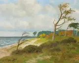Paul Müller-Kaempff, Windswept Trees on the Baltic Coast near Ahrenshoop