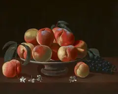 Fede Galizia, Still life with peaches and grapes, Oil on canvas
