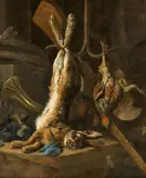 Cornelis van Lelienbergh, Game Still Life with a Hare and Poultry, Oil on canvas (relined)