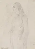 attributed to Daniel Chodowiecki, Sketch sheet with a standing couple, Pencil on paper, mounted