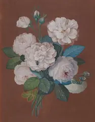 Pierre-Joseph Redouté, A Bouquet of Roses with insects, Gouache on paper, laid down on cardboard