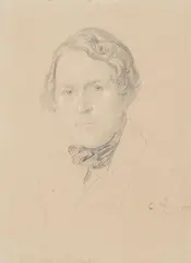 Ferdinand Georg Waldmüller, Portrait of the Landscape Painter Karl Wilhelm Götzloff (1803-1866), Pencil, heightened in white