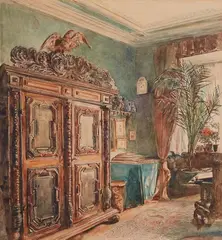 Rudolf von Alt, The Artist's Studio, Watercolour