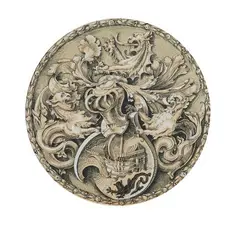 Franz von Stuck, Design for a coat of arms, Pen and opaque white on vellum