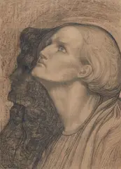 Émile Fabry, Two head studies in profile, Black chalk