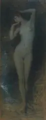 Ferdinand Keller, Standing female nude, Pastel on cardboard