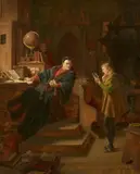 Eduard von Grützner, Mephisto and a student, scene from Goethe's Faust, Part I