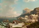 Franz Richard Unterberger, The Coast of Capri, Oil on canvas (relined)