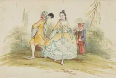 Daniel Nikolaus Chodowiecki, Dancing couple, Watercolour on paper, mounted