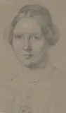 Wilhelm von Kügelgen, Women's head, Pencil, heightened in white, on grey-blue paper