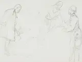 Anton von Werner, Figure studies for the Berlin Congress, Pencil on paper