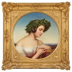 Carl Joseph Begas, Portrait of a girl as the muse Erato (Grand Duchess Olga Nikolayevna Romanova?), Oil on canvas