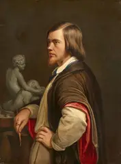 August Kaselowsky, Portrait of the sculptor Friedrich Anton Hermann Schievelbein (1817 - 1867), Oil on canvas