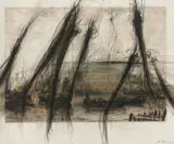 Arnulf Rainer, Untitled, Around 1980/1981, Colour chalks and pencil over etching on card