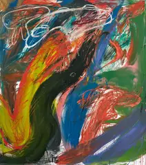Walter Stöhrer, Im Grunde ist die Exaltation größer als die Imagination. Hommage à Artaud, 1974, Mixed media on canvas