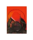 Otto Piene, Red Halo, 1979, Acrylic, spray paint and traces of fire on canvas
