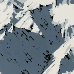 Schweizer Alpen I (B3) by Gerhard Richter, 1969, Colour screenprint on card, sold May 2025