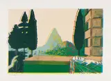 Andy Warhol, Details of Renaissance Paintings (Leonardo da Vinci, The Annunciation 1472), 1984, Colour screenprint on card
