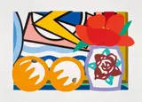 Tom Wesselmann, Still Life with Lichtenstein and Two Oranges, 1993, Colour screenprint on card