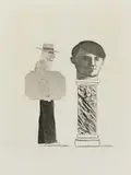 David Hockney, The Student (From: Homage to Picasso), 1973, Etching and aquatint on card