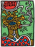 Keith Haring, Lucky Strike, 1987, Colour screenprint on card
