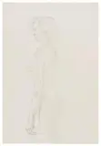 Alex Katz, Connie I, 1988, Pencil on card