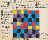 Alfred Jensen, Fourtieth Time Inc's project diagram, 1959, Oil, Indian ink and chalk on paper