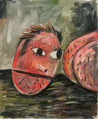 Walter Dahn, Untitled, 1983, Oil on nettle