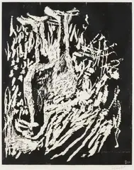 Adler by Georg Baselitz, 1981, Woodcut on card, sold May 2025