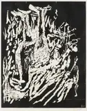 Georg Baselitz, Adler, 1981, Woodcut on card