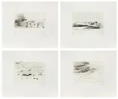 Per Kirkeby, Die Grönlandfahrt, 1993, 40 drypoint etchings on card. Each