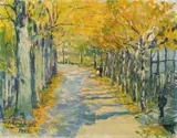 Richard Bloos, Allee, 1922, Ol on canvas