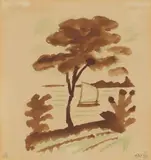 August Macke, Baum und Segelboot I