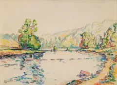 Armand Guillaumin, Le Creuze (Le Barrage de Génétin), Circa 1910, Pastel chalks on paper