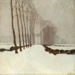 Walter Ophey, Pappeln im Winter, Oil on canvas