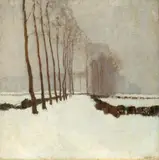 Walter Ophey, Pappeln im Winter, Oil on canvas