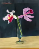 Adolf Köglsperger, Orchideen, 1938, Oil on wood