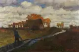 Otto Modersohn, Herbstwetter, Oil on canvas