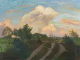 Otto Modersohn, Sommerabend in der Surheide, 1930, Oil on canvas