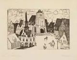Lyonel Feininger, Sonnenaufgang (Kleinstadt), 1911, Original etching on machine laid paper