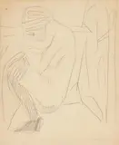 Erich Heckel, Sitzender Akt, 1910, Pencil on smooth drawing paper