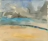 Erich Heckel, Wolken am Meer, 1922, Watercolour over black chalk on watercolour laid paper
