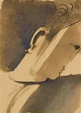 Oskar Schlemmer, Frauenkopf nach rechts geneigt