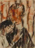 Liebespaar by Christian Rohlfs, 1919, Water tempera on watercolour card, sold May 2025