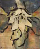 Lotosblüte by Christian Rohlfs, Circa 1937, Water tempera on stiff watercolour laid paper with watermark "P M FABRIANO", sold May 2025