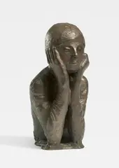 Frauenbüste, Hände am Kinn by Gerhard Marcks, 1970, Bronze, sold May 2025
